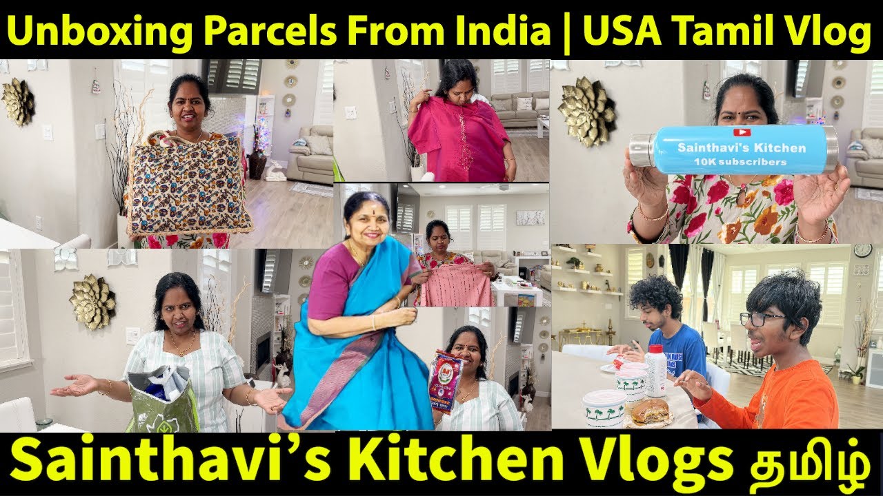 Unboxing Special Parcel From India | Surprises From Amma Sainthavi's USA Tamil Vlog