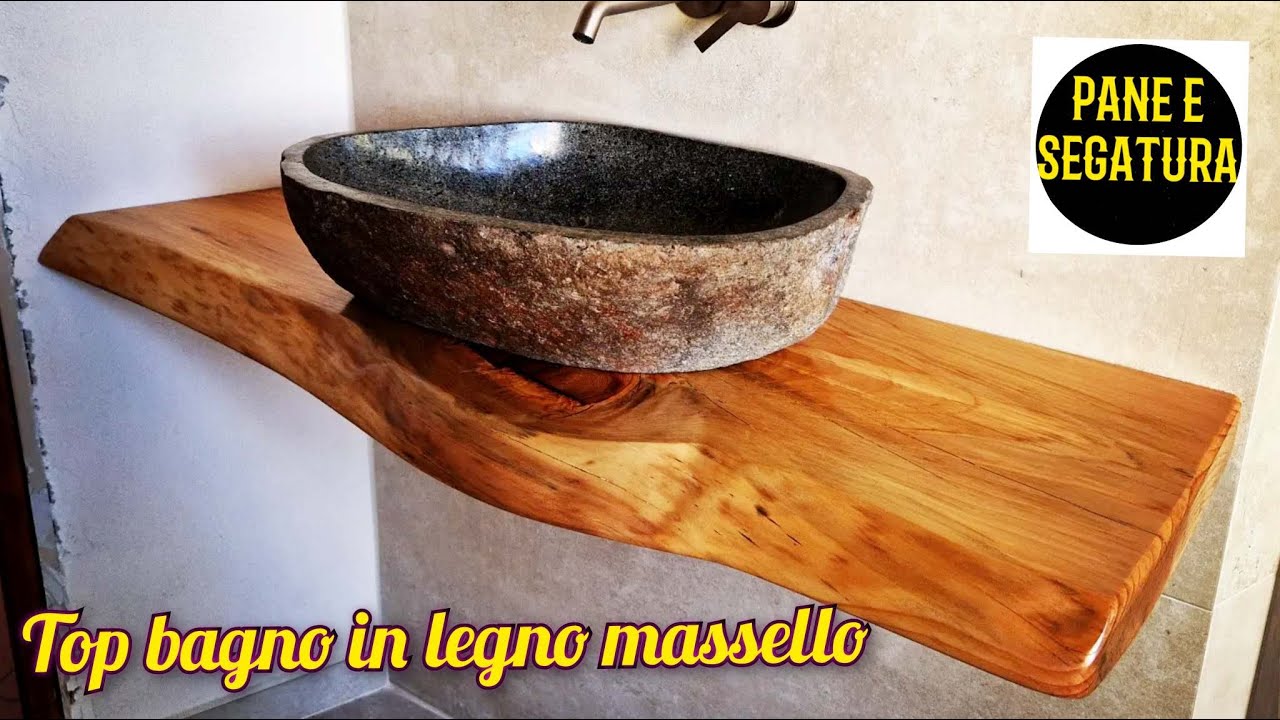 TOP BAGNO IN LEGNO MASSELLO FAI DA TE (mensola lavandino in cedro del libano)