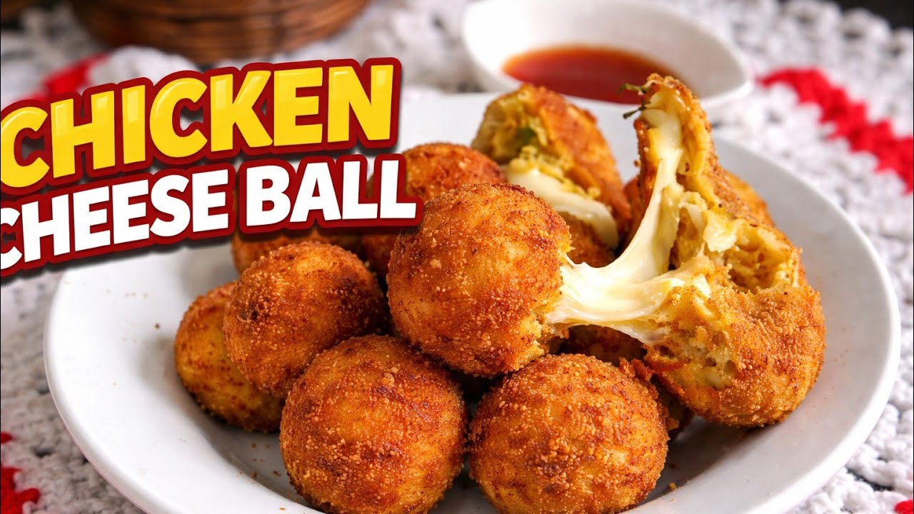 10 Minute Evening Snack | Leftover Chicken Crispy Cheese Ball ❤️ #viral #recipe #cooking #chicken 