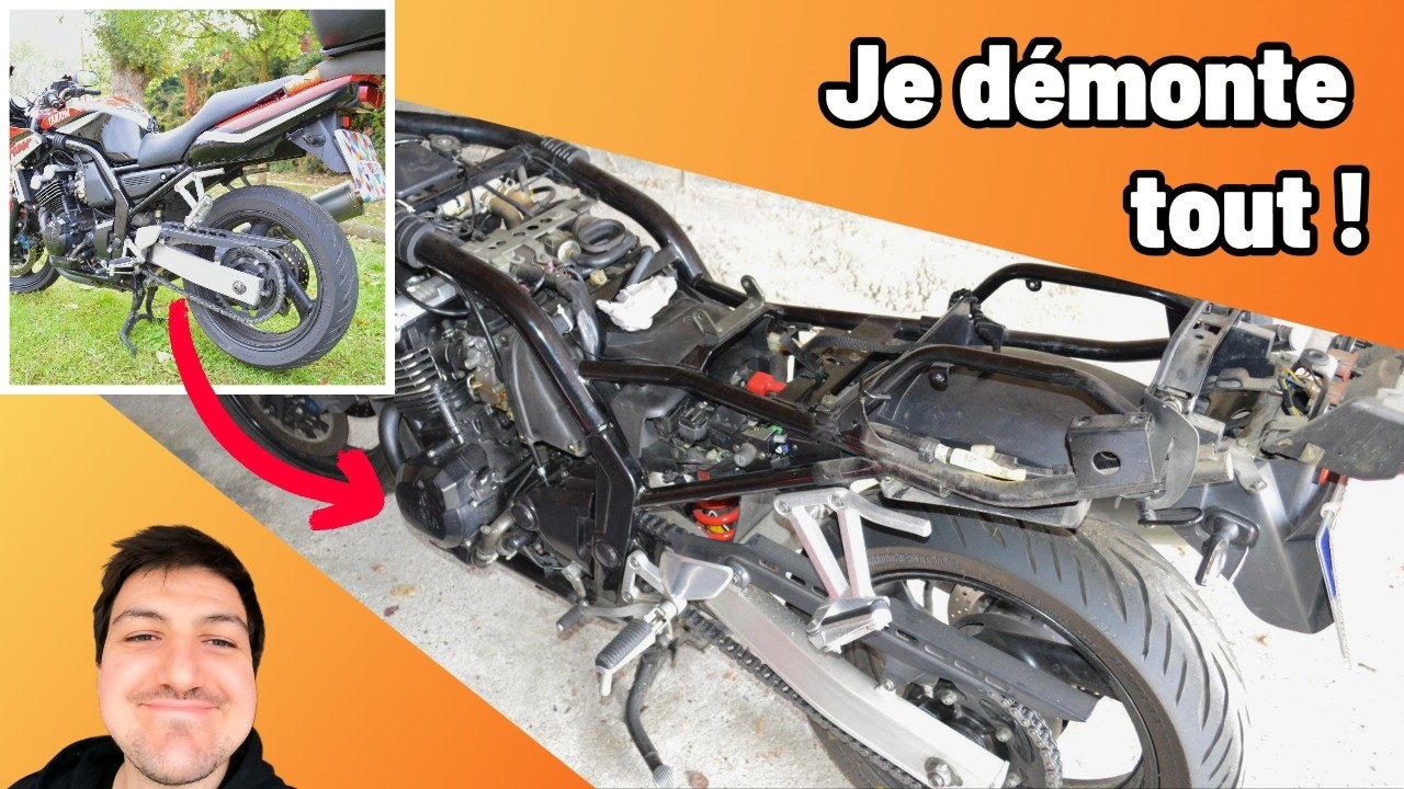 Je l’ai mise à nu ! 😱 - Remise en état Yamaha Fazer 600 #4