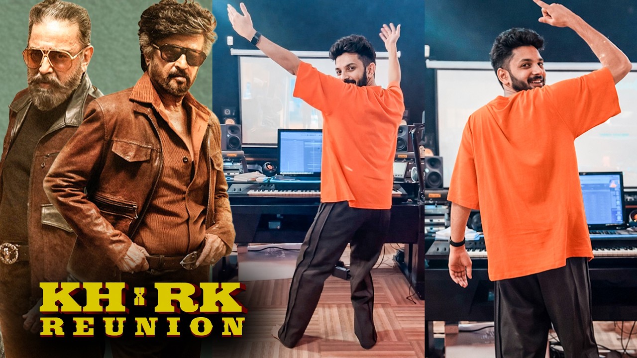 Aaja Raja 🔥 Anirudh Dancing To KH x RK Reunion Promo BGM 🤣❤️ Kamal | Rajini | Nelson | Jailer 2