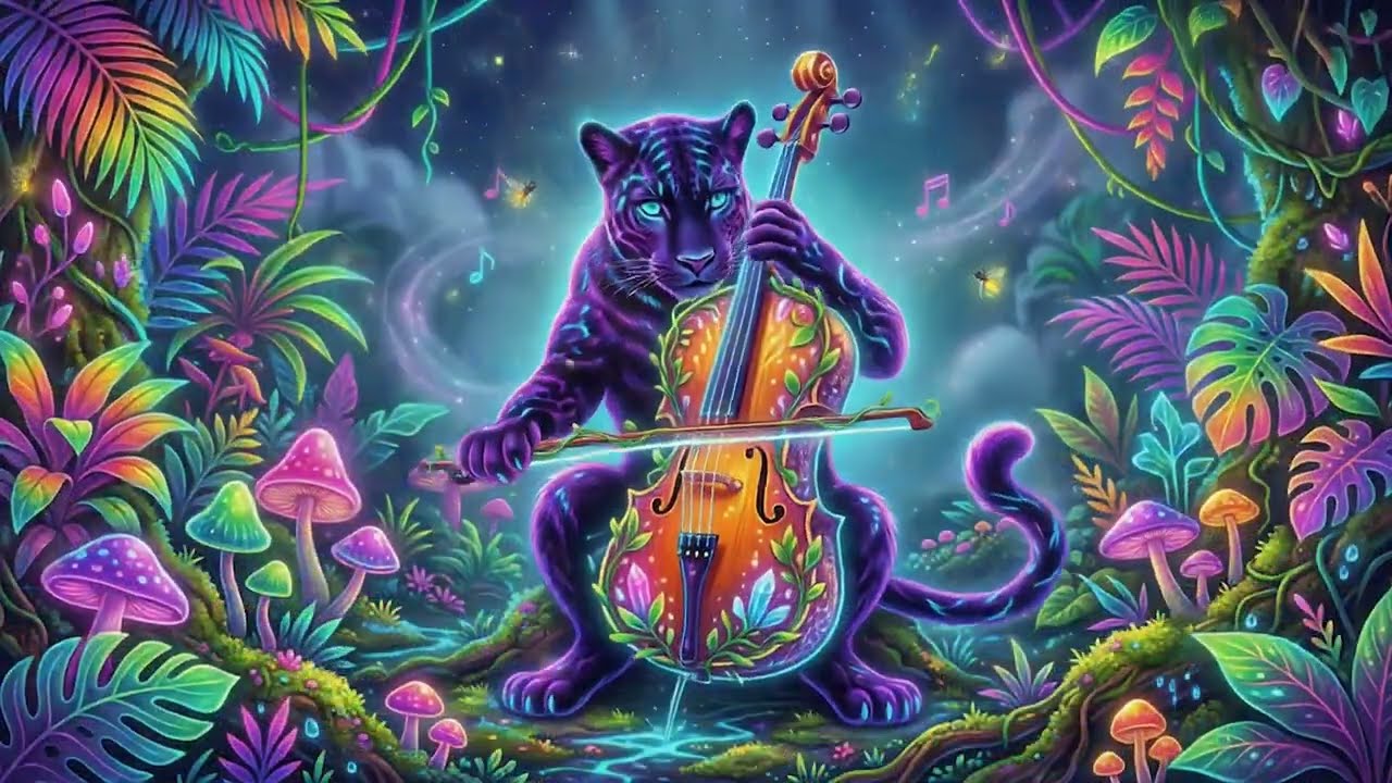 Neon Jungle Orchestra 🌴✨ | Magical Animal Band | Calm Classroom Music & Rainforest Ambience (2 Hrs)
