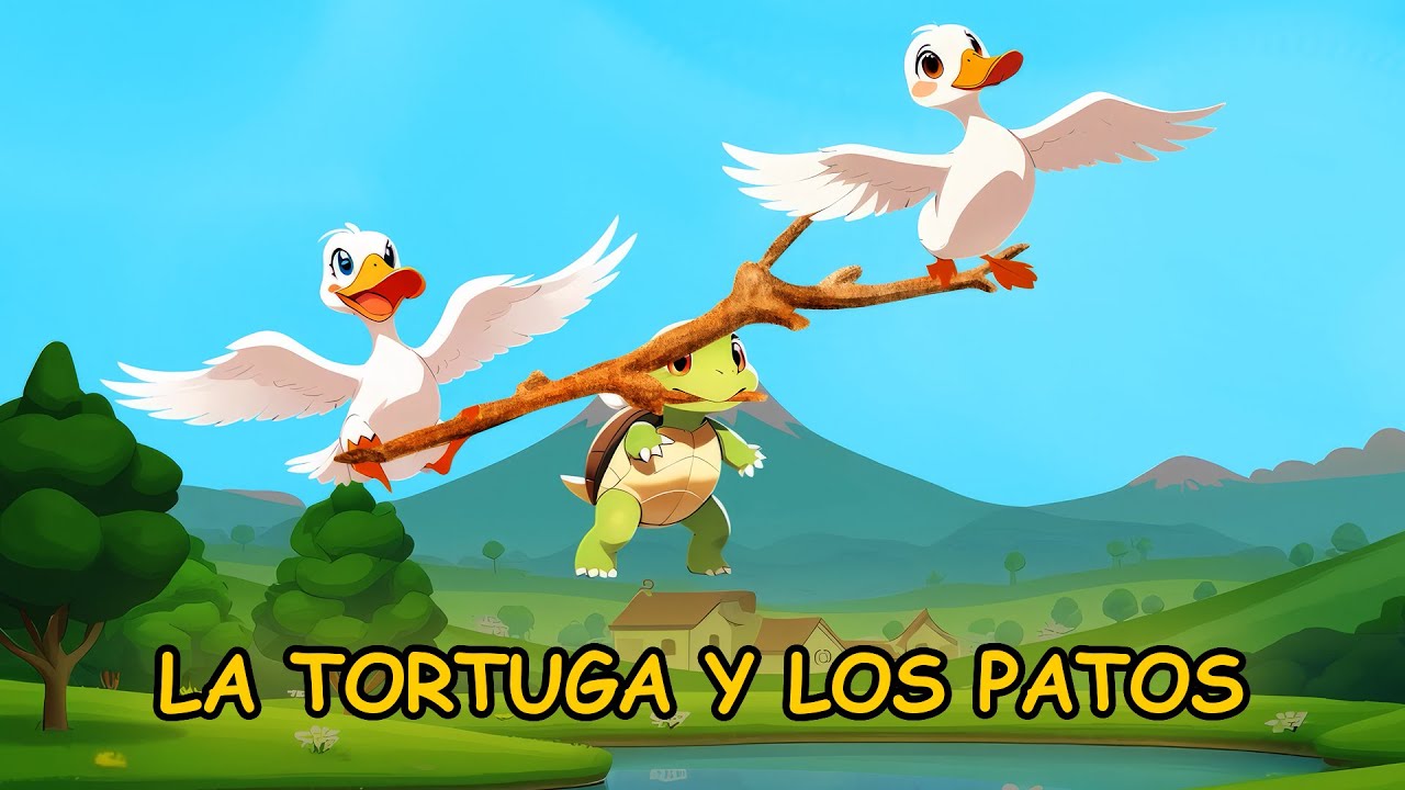 La tortuga y los patos🐢| Una Historia para Ni&ntilde;os | Poonez Toon (Spanish)🦆