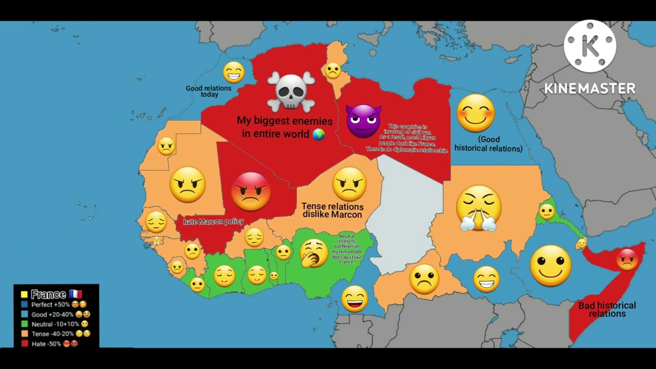 Relations between France🇫🇷 and the world🗺.