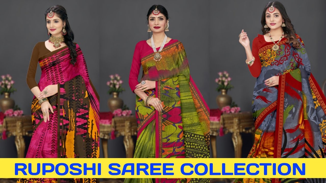 Mala All Over Printed Saree | Mala Dilwale Saree |Mala Black Print Saree By Ruposhi Saree Collection