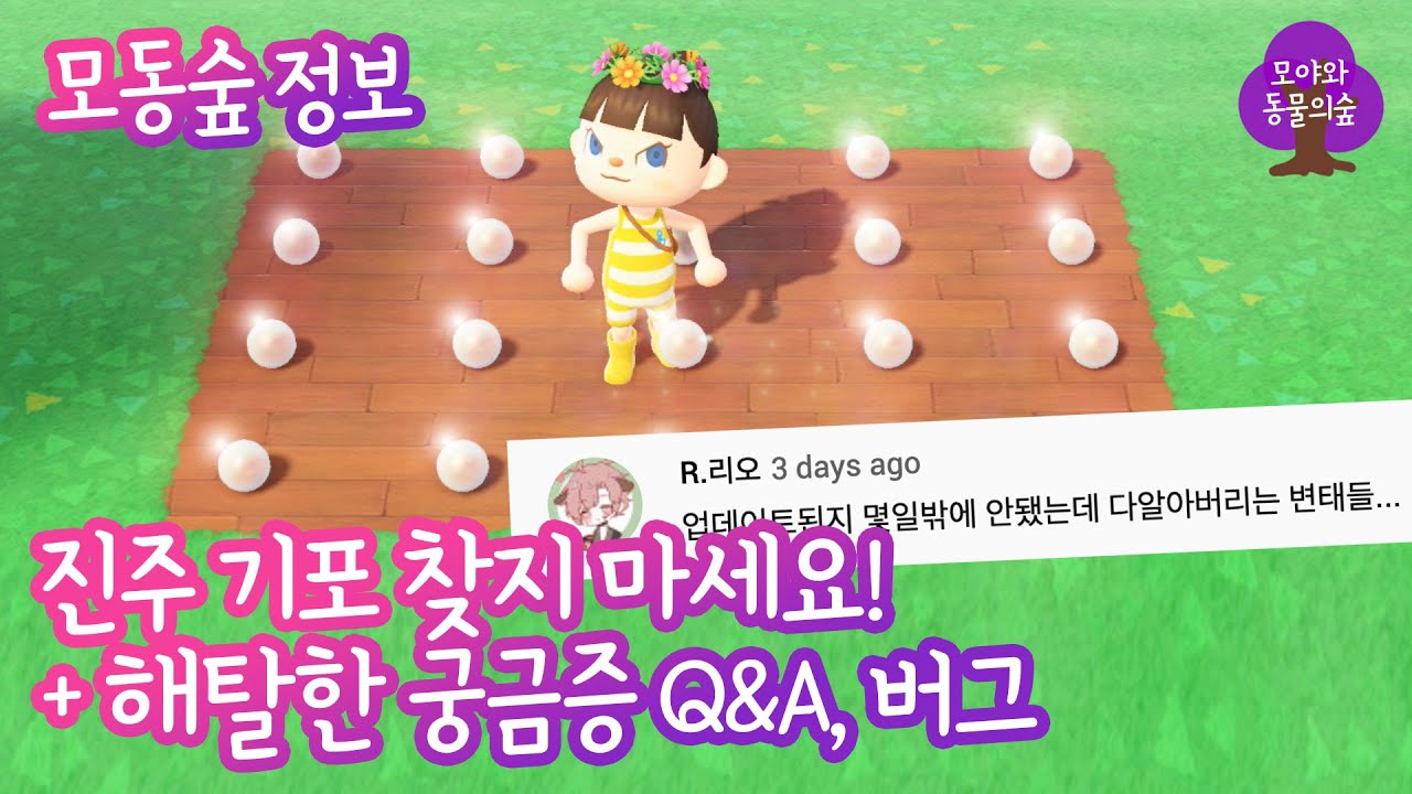 [모동숲] 동물의 숲 가리비, 해탈한, 진주 기포에 대한 질문과 답!