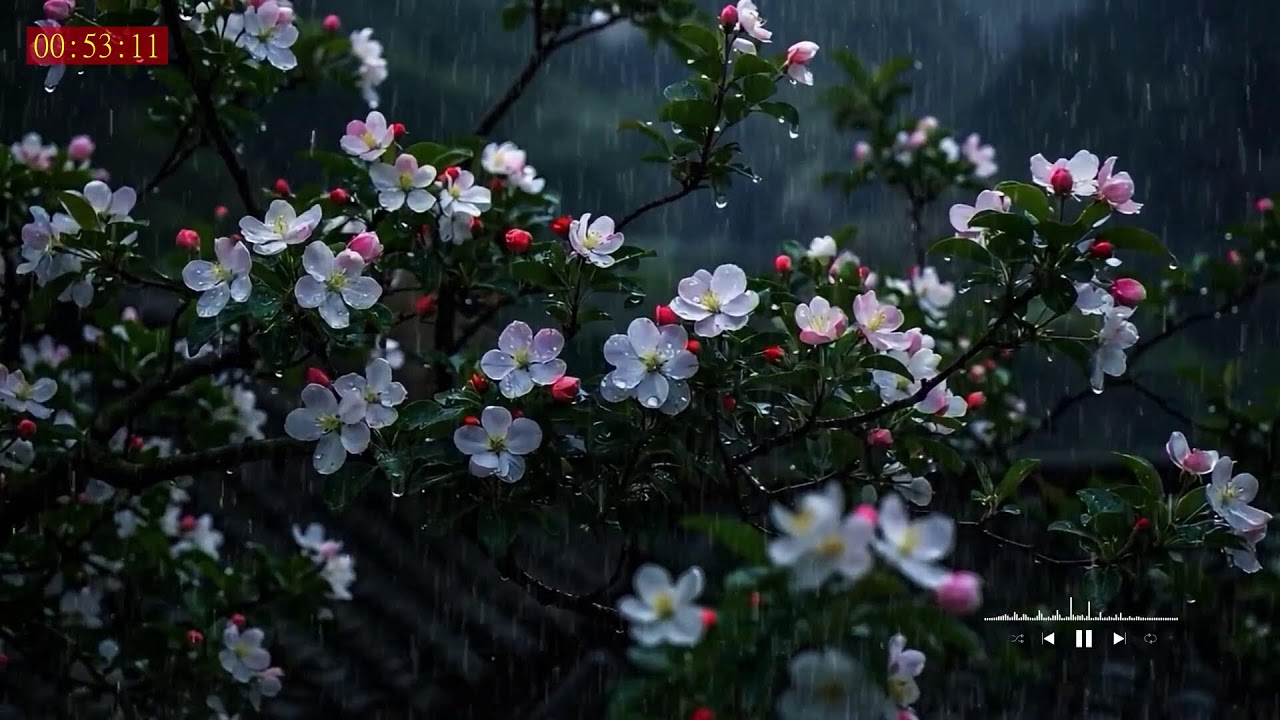 Deep Sleep Night Rainstorm with Soft Thunder