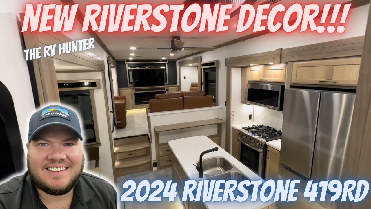 Роскошный дом на колесах с местом для сидения сзади!?! Riverstone 419RD 2024 года | Новый декор Riverstone!?!