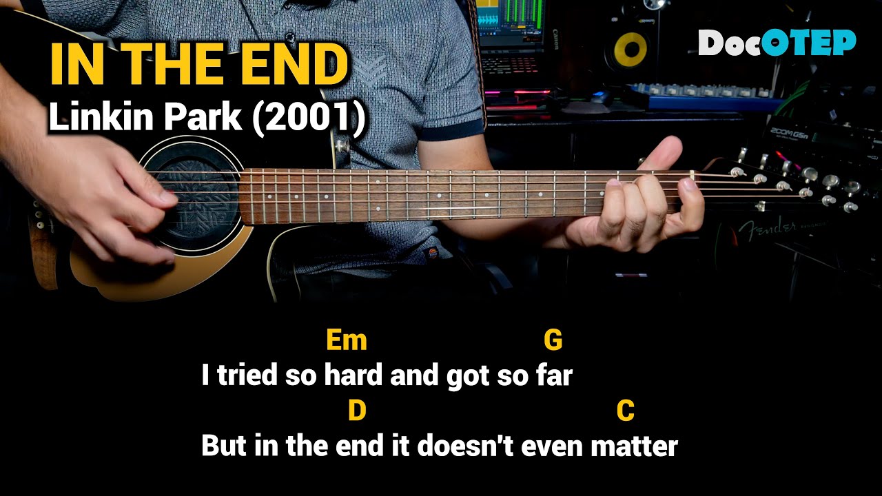 In The End - Linkin Park (Easy Guitar Chords Tutorial with Lyrics)