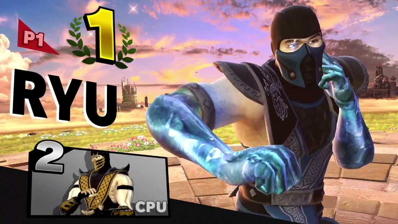 Sub Zero mod over Ryu Smash Bros Ultimate
