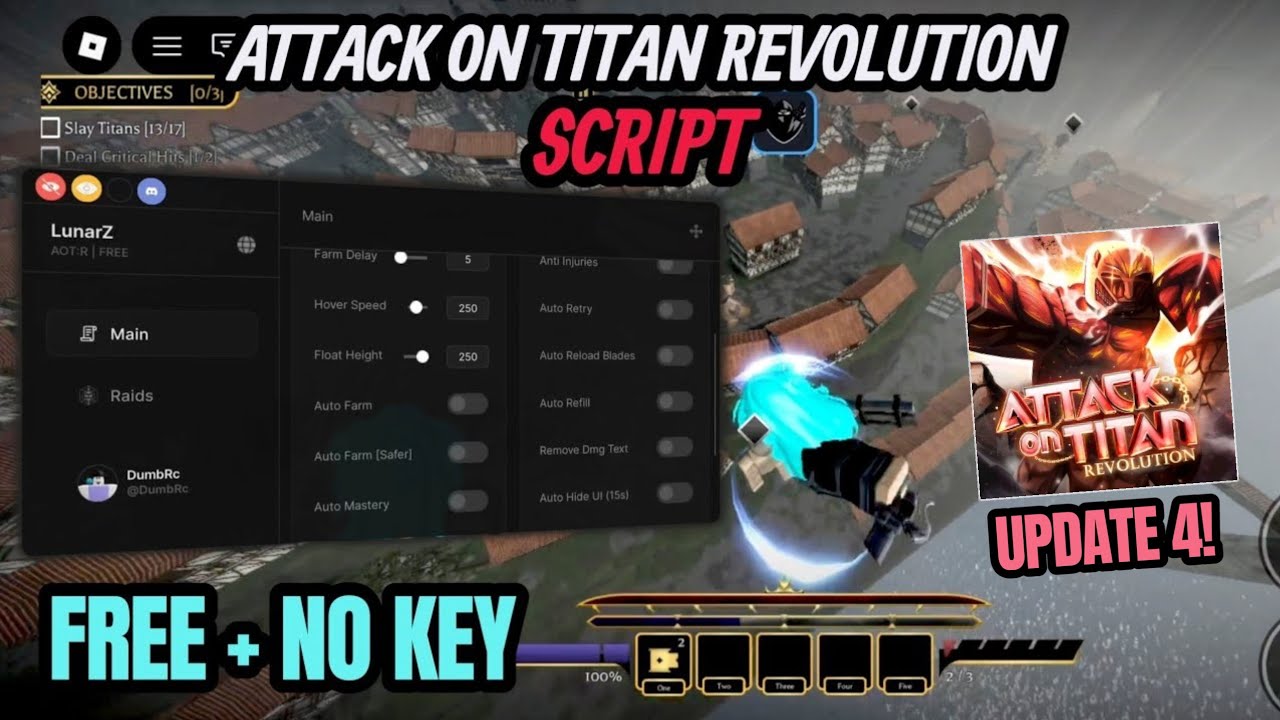 Attack On Titan Revolution Script *NO KEY* - Auto Farm | Auto Mastery | Auto Raid & More!