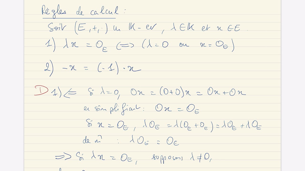 Espaces vectoriels : définitions, exemples