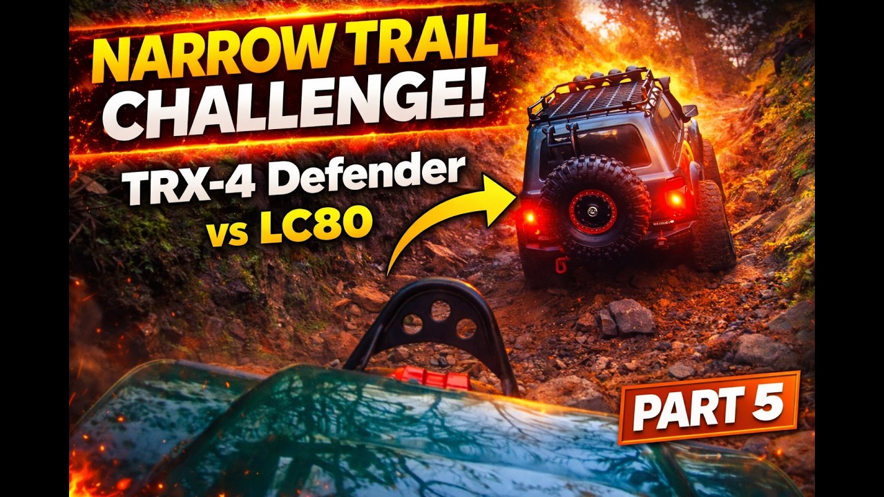 Narrow Trail Challenge 🔥 | TRX-4 Defender vs FCX10 LC80