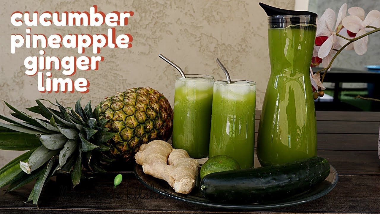 Refreshing immune boosting cucumber pineapple ginger lime Juice DETOX FAT BURNER