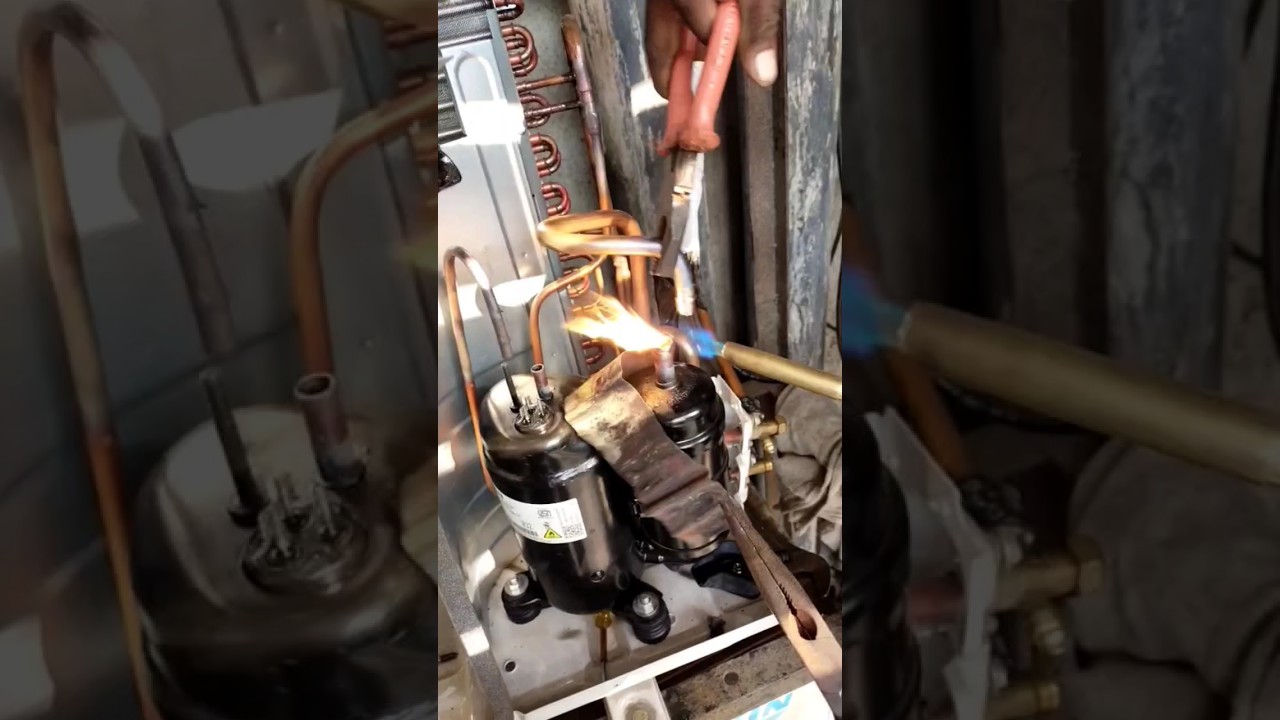 Split ac compressor change #compressor #inverter #airconditioner