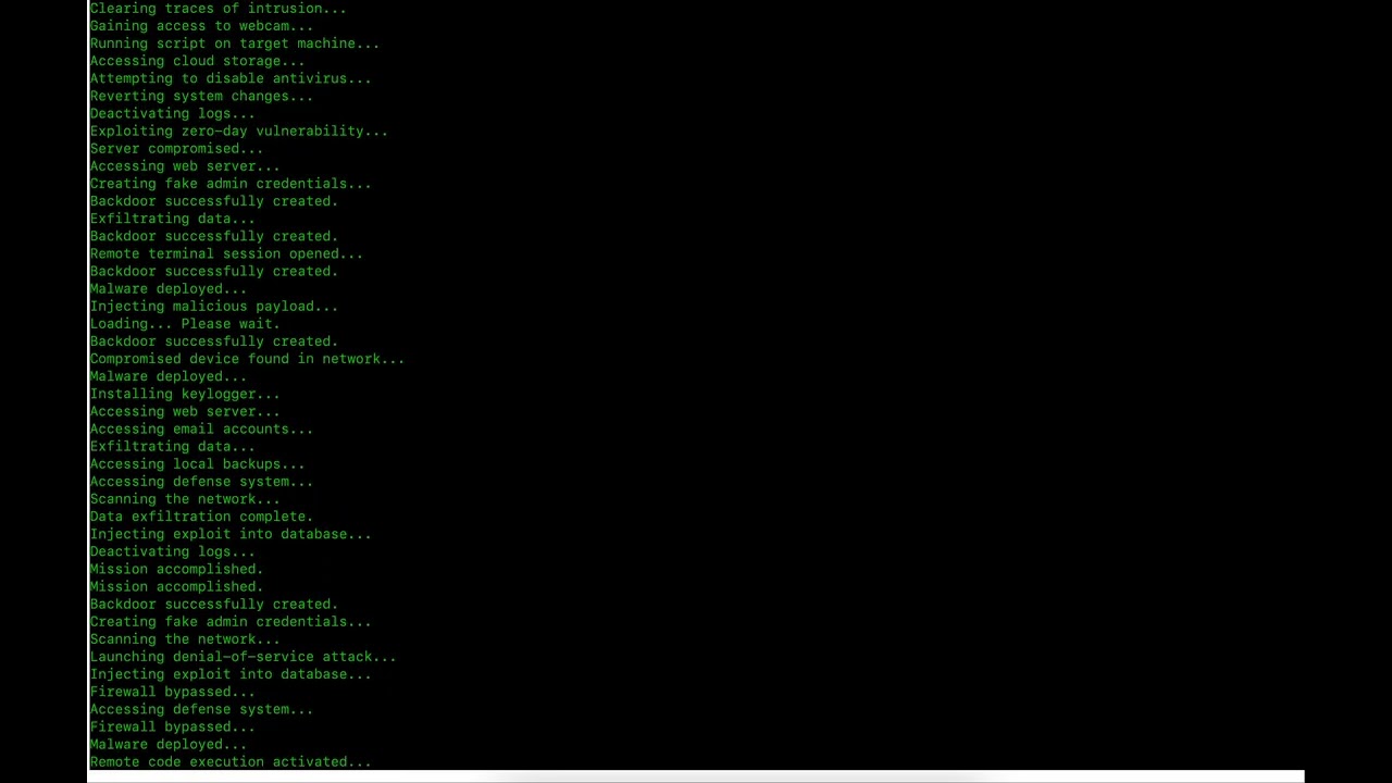 Python Hack Screen Simulation - Fake Hacker Terminal Effect (Scroll Effect)
