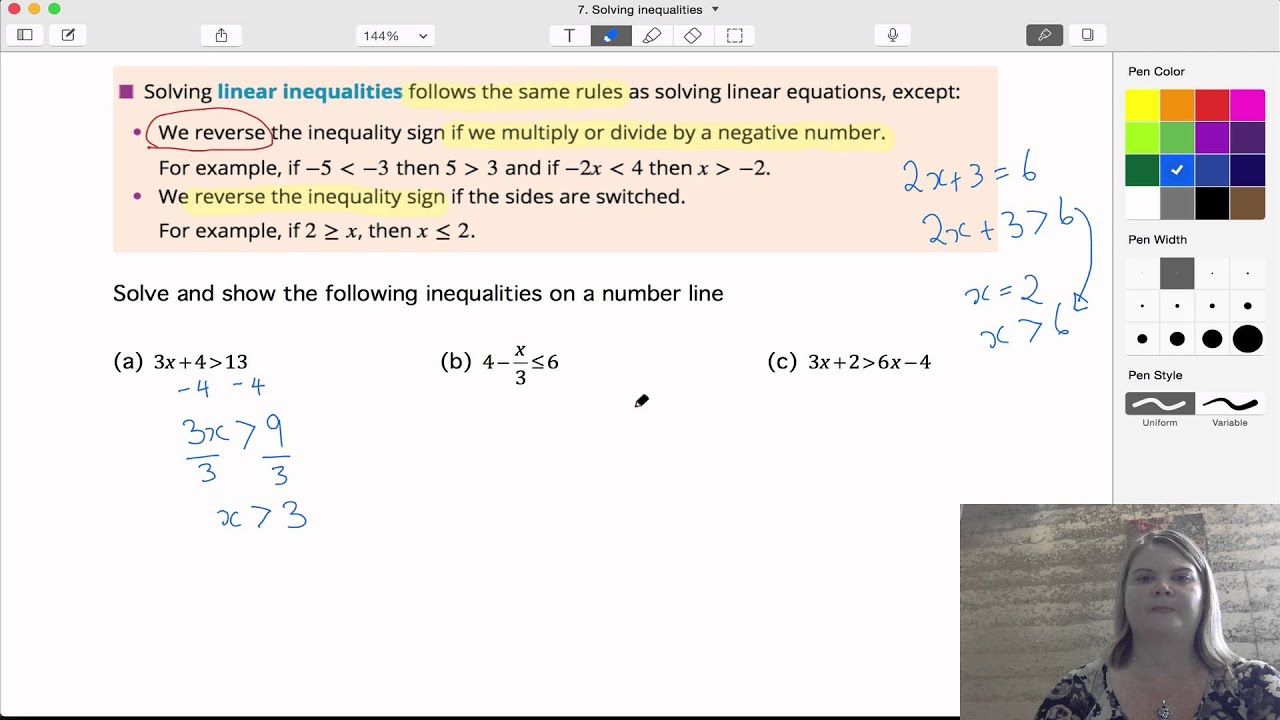 Solving inequalities