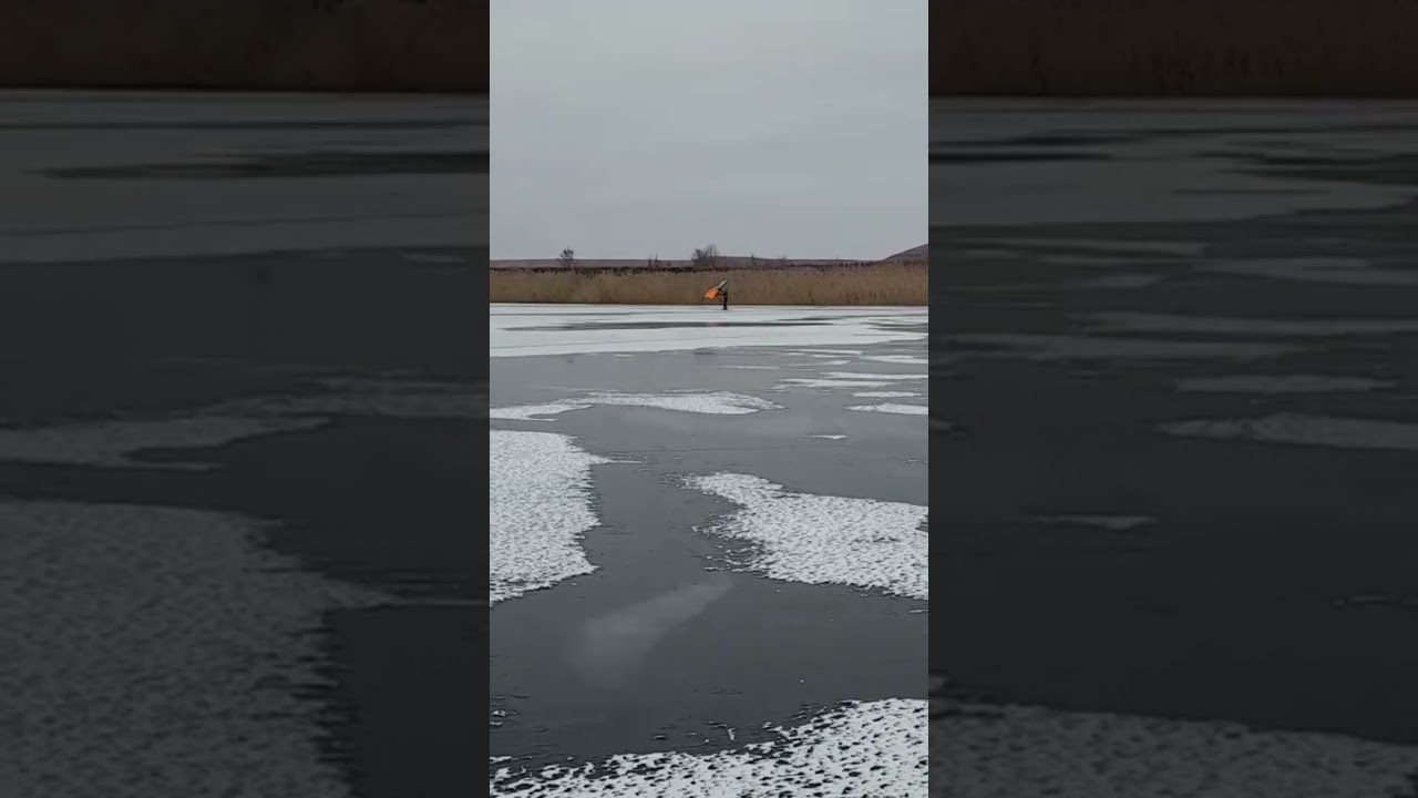 Первый раз с вингом на лыжах ! Круто ! / First Wing on ski ! Cool !