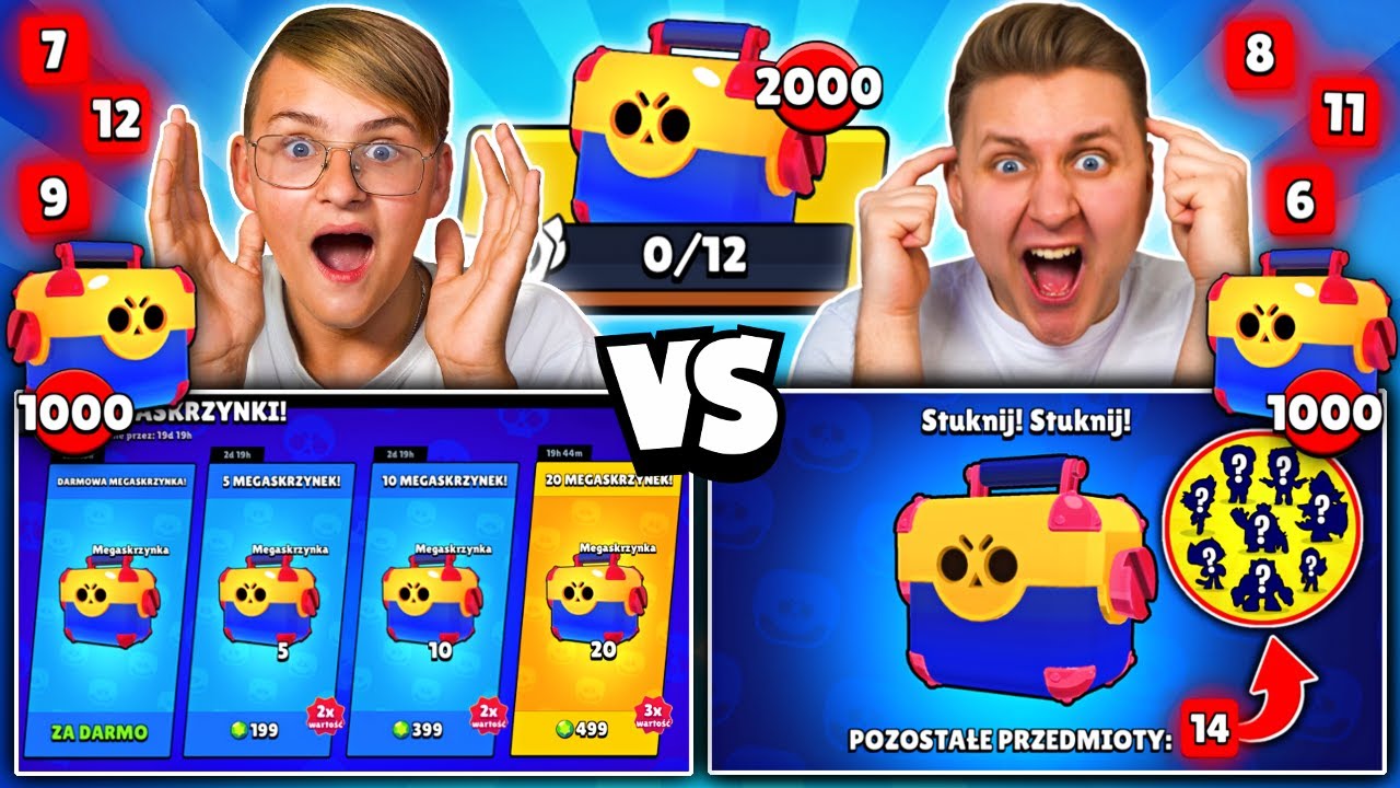 OTWIERAMY 2000x MEGA BOXÓW na 2 EKRANY w BRAWL STARS!😱 *188x ZADYMIARZY + SKINÓW* (Da Mian VS Brat)