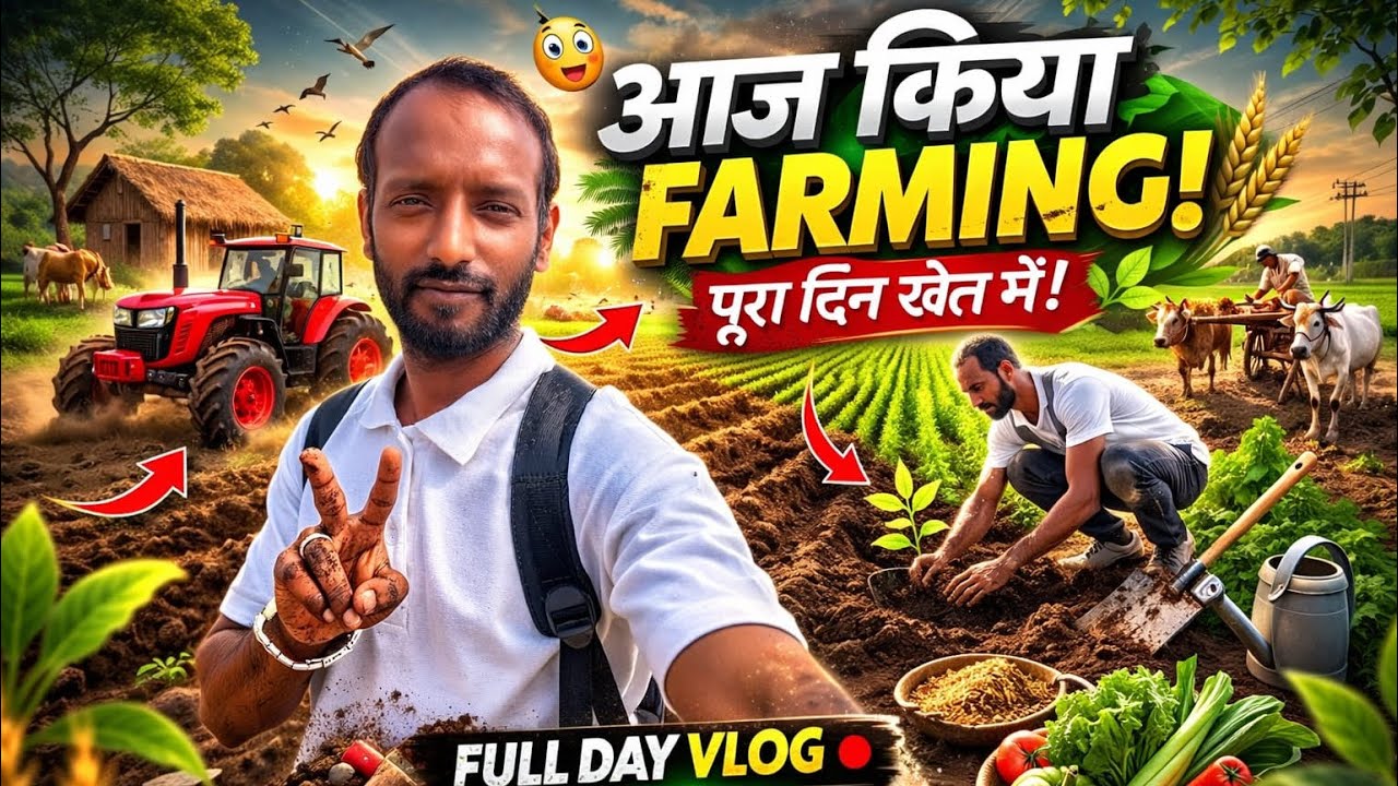 Aaj Pehli Baar Farming Ki 🌾 | Pura Din Khet Mein Kaam | Village Life Vlog”