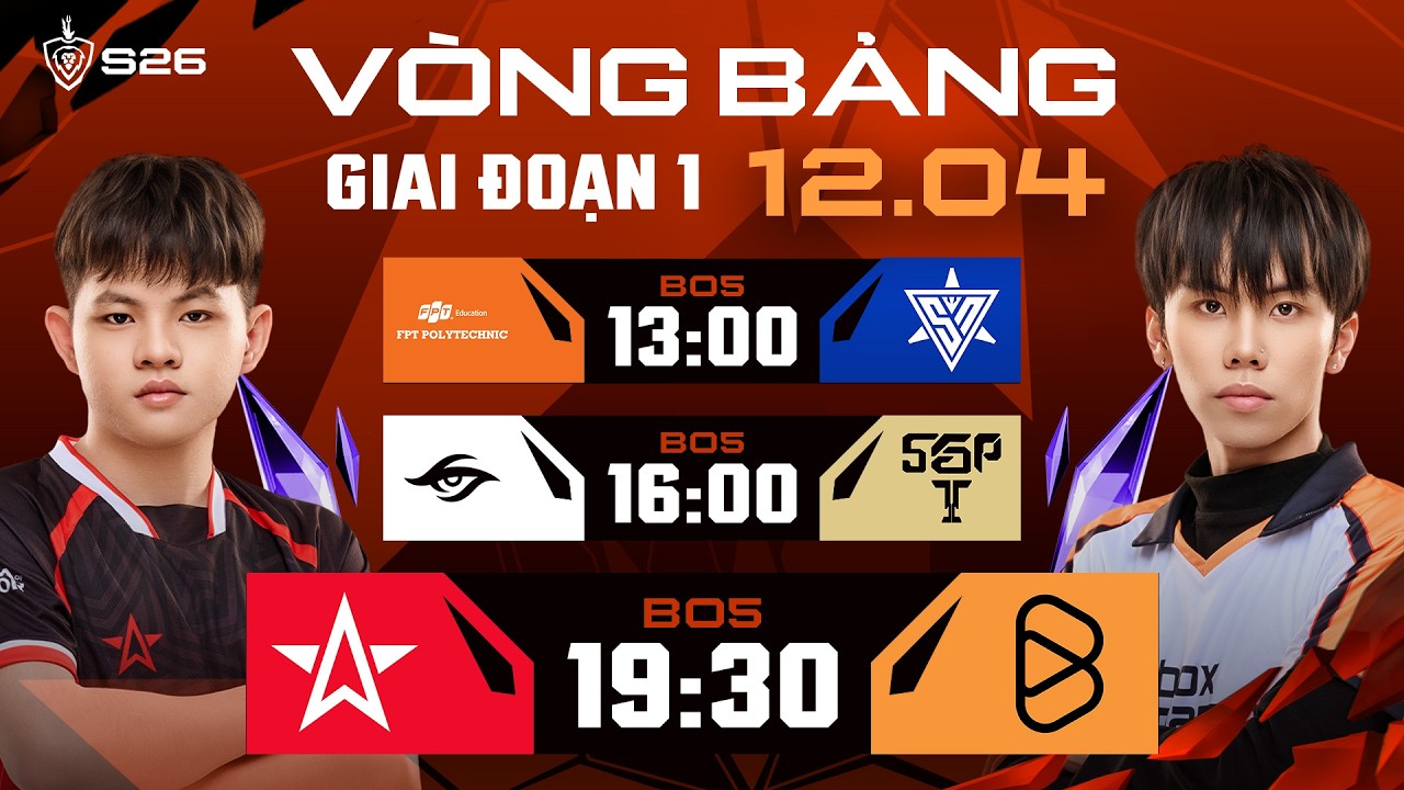 FPL vs SPN | TS vs SGP | 1S vs BOX | GIAI ĐOẠN 1 - LƯỢT VỀ | ĐTDV M&Ugrave;A XU&Acirc;N 2026 (NG&Agrave;Y 12/04)