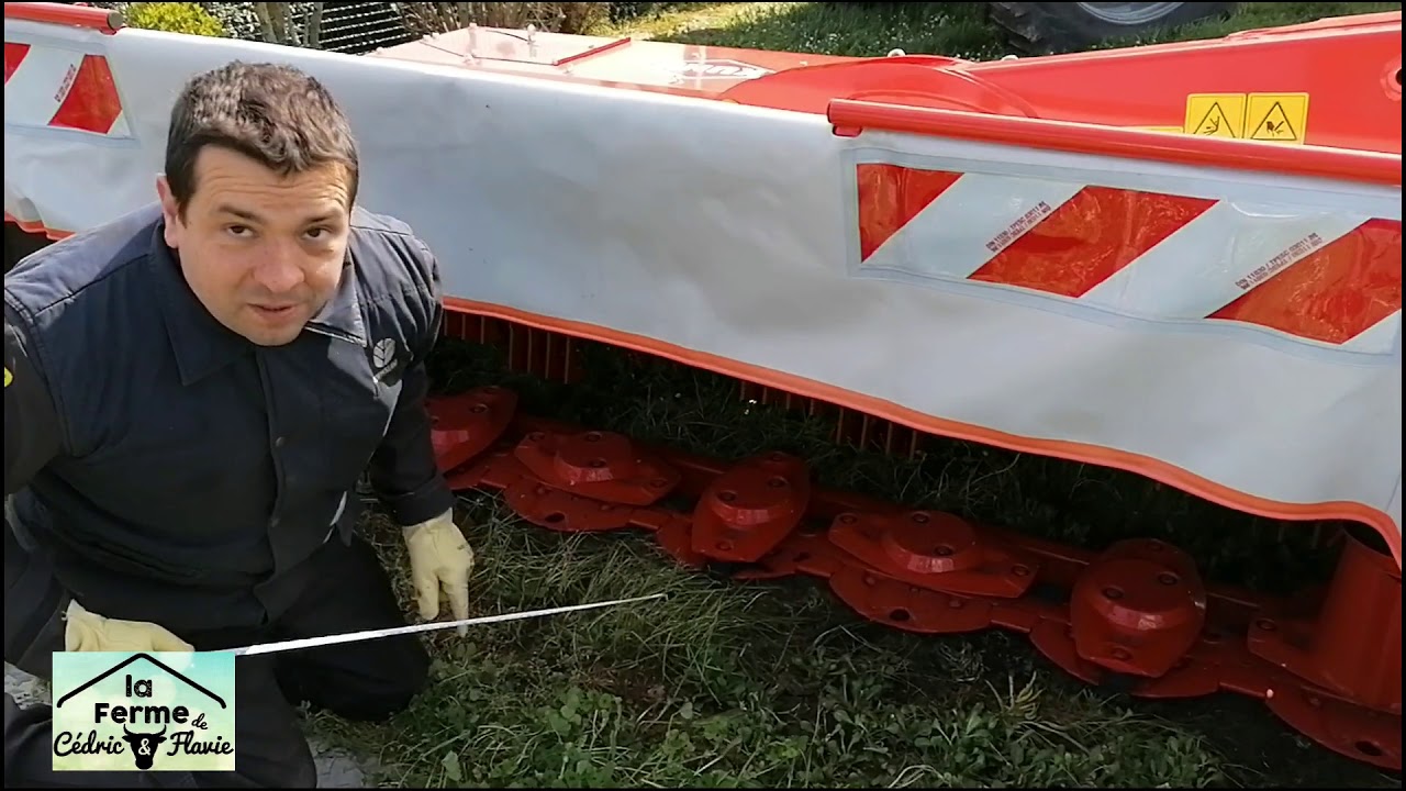 mise en route de la faucheuse conditionneuse portée