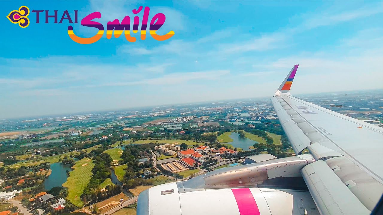 Thai Smile A320-200 Full Takeoff and Landing | Chiang Rai [CEI] - Bangkok [BKK]