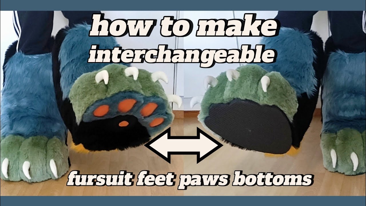 How to make interchangeable feet paw bottoms for fursuits | Indoor and outdoor paws