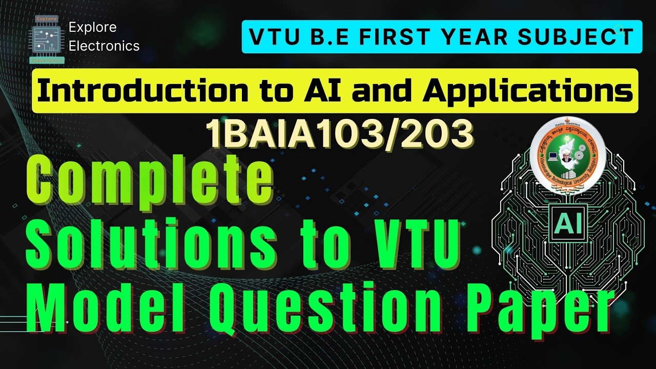 Complete Solutions to AI Model QP | Introduction to AI & Applications | 1BESC104C | VTU 1st sem