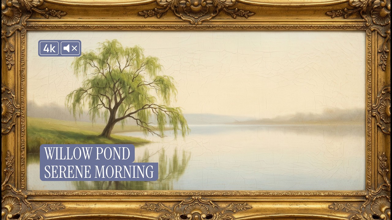 Willow Pond – Serene Morning | 4K Frame TV Art | No Music