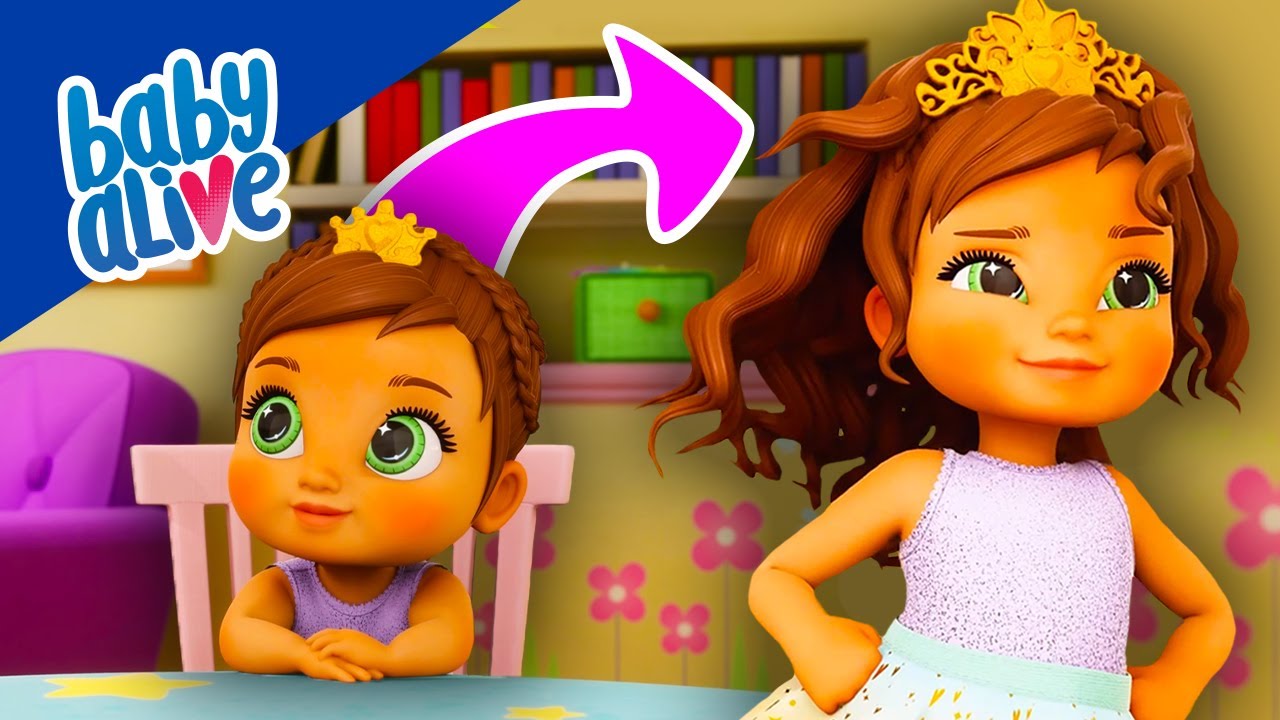 Baby Alive Official 👑 Baby Princess Grows Up! 🌈 Kids Videos 💕