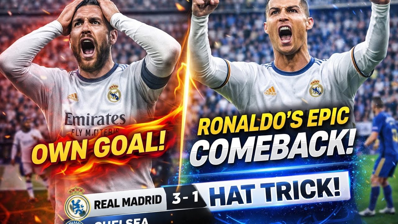 Pehle own goal… phir Ronaldo ka TABAHI COMEBACK 😱🔥👑⚽Ramos ka own goal ❌Ronaldo ka HAT-TRICK 🔥#cr7