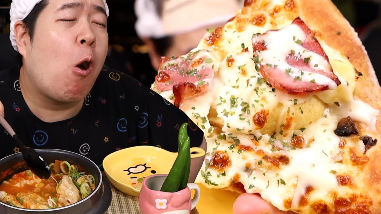 피자도 먹는 김치떡국 먹방입니다!!