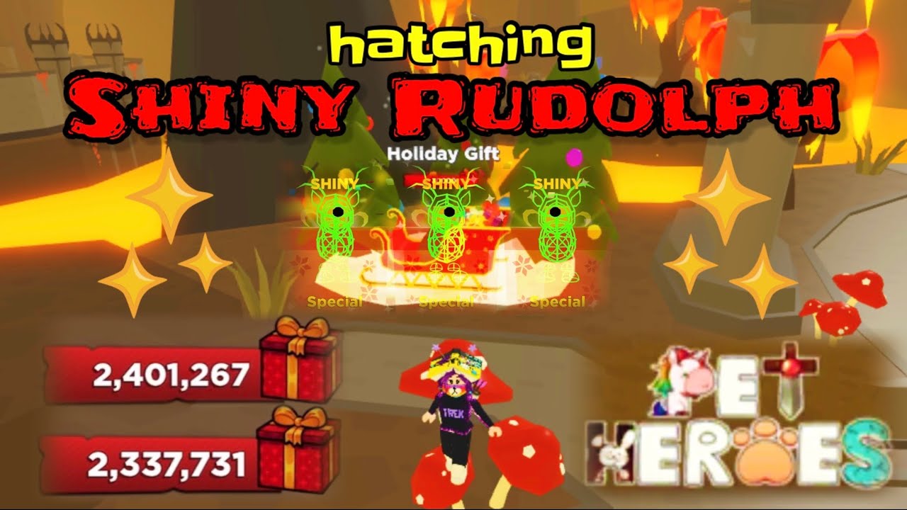 PET HEROES hatching 🎄SHINY RUDOLPH🎄XMAS UPDATE!! Roblox