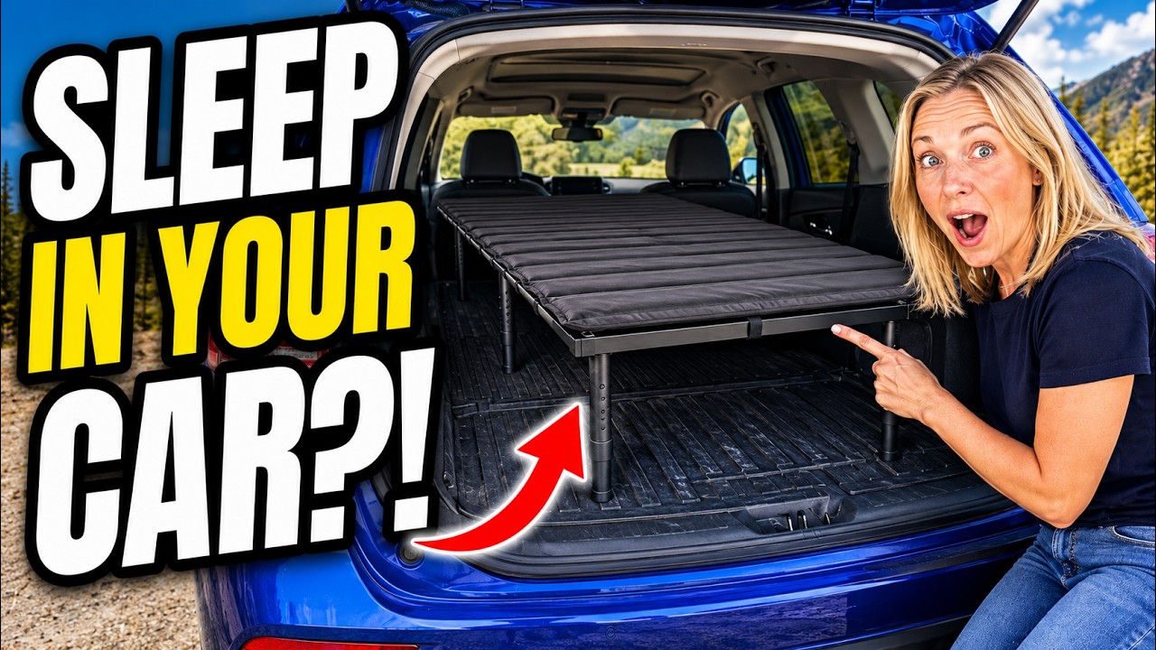 Hazli Portable Car Camping Platform Bed: Flat, Level Sleep in Any SUV (Extends 52&ndash;72 Inches)