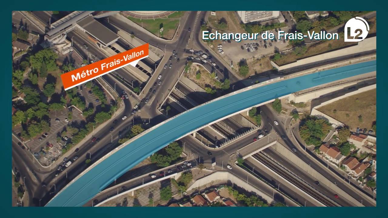 Rocade L2 Marseille - Le tracé de la L2, de l'A7 à l'A50