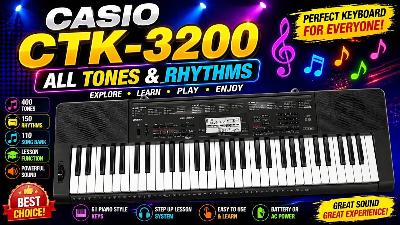 Casio CTK 3200 || Casio CTK 3200 Sound Review