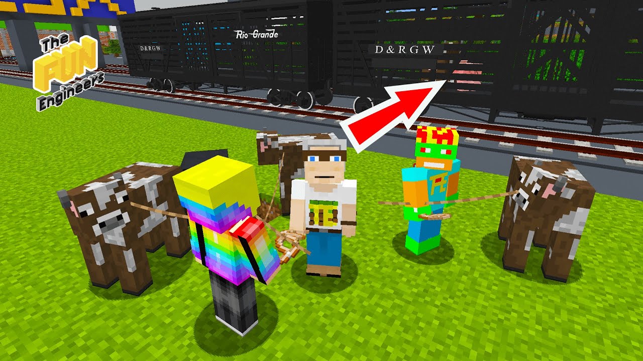 🚄🤔👍Can you put animals in a train stock car in Minecraft? Immersive Railroading mod fun!