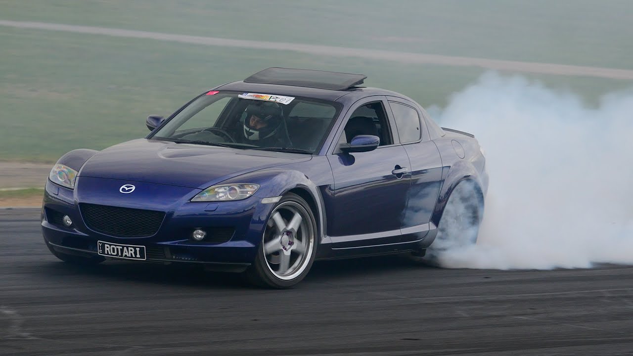 Mazda RX8 turbo ~ burnout, drag & dyno