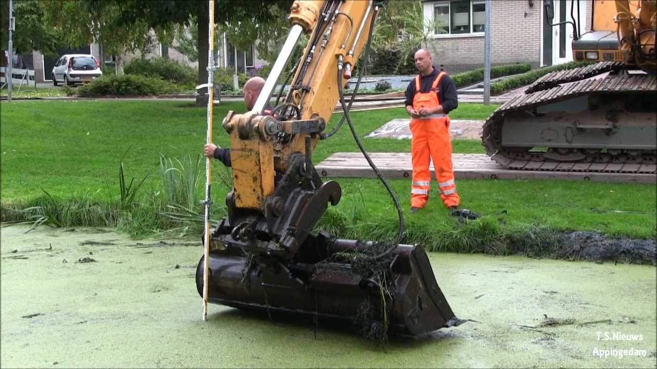 Vijver,  Oling Appingedam weer schoon,Hoornstra Nieuw-Buinen *HD*
