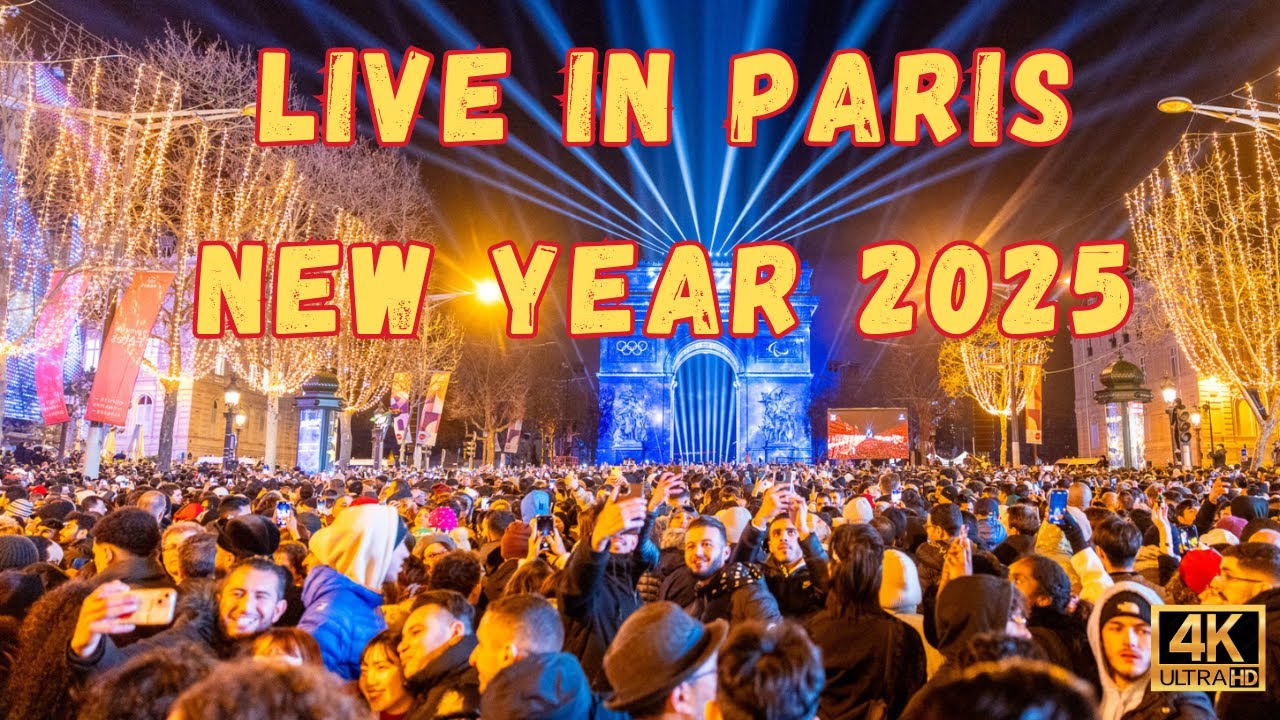🇫🇷 LIVE in Paris 2025 : New Year Countdown & Fireworks on Champs-Élysées! 🎉 #live #Paris #2025