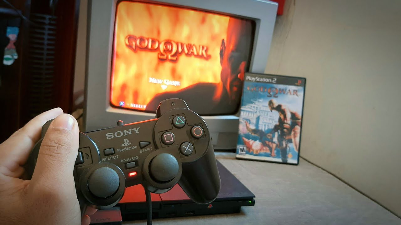 JOGANDO GOD OF WAR NO MEU PLAYSTATION 2 ! 🎮