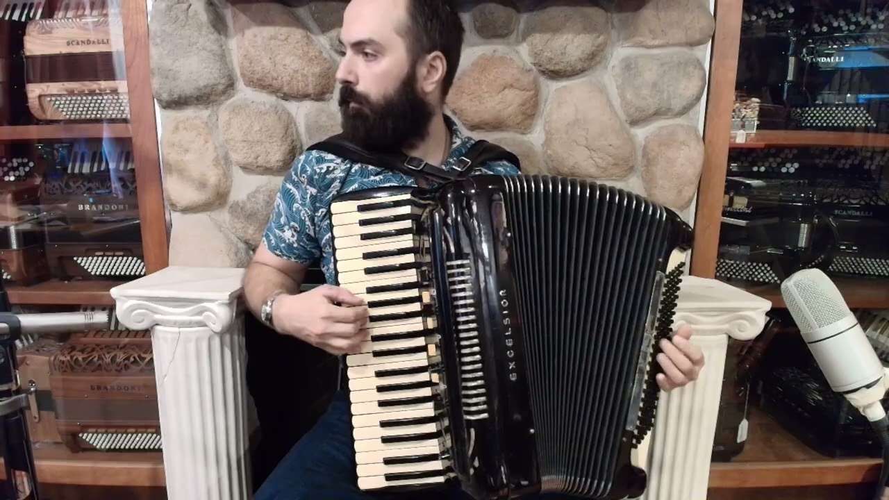 7209 - Black Excelsior Made in USA Piano Accordion LMMH 41 120 $999