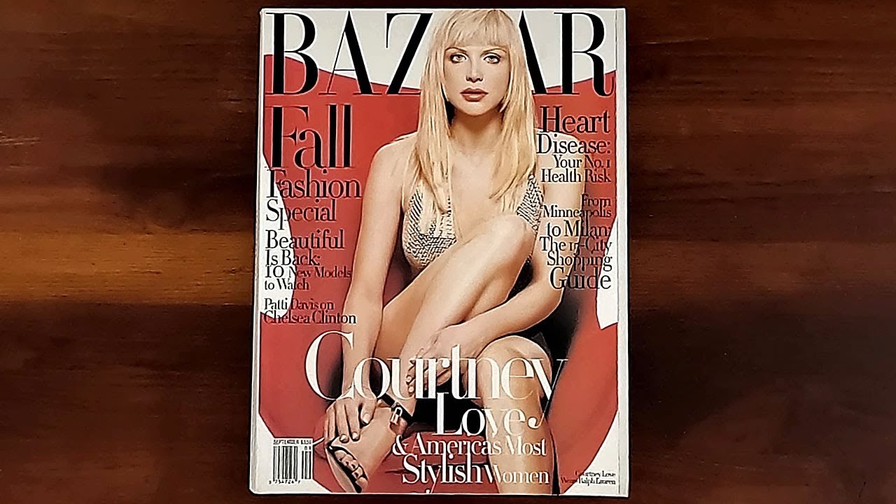 Harper's Bazaar September 1997 Courtney Love, Gianni Versace, Kate Moss | ASMR Magazine Flip Through