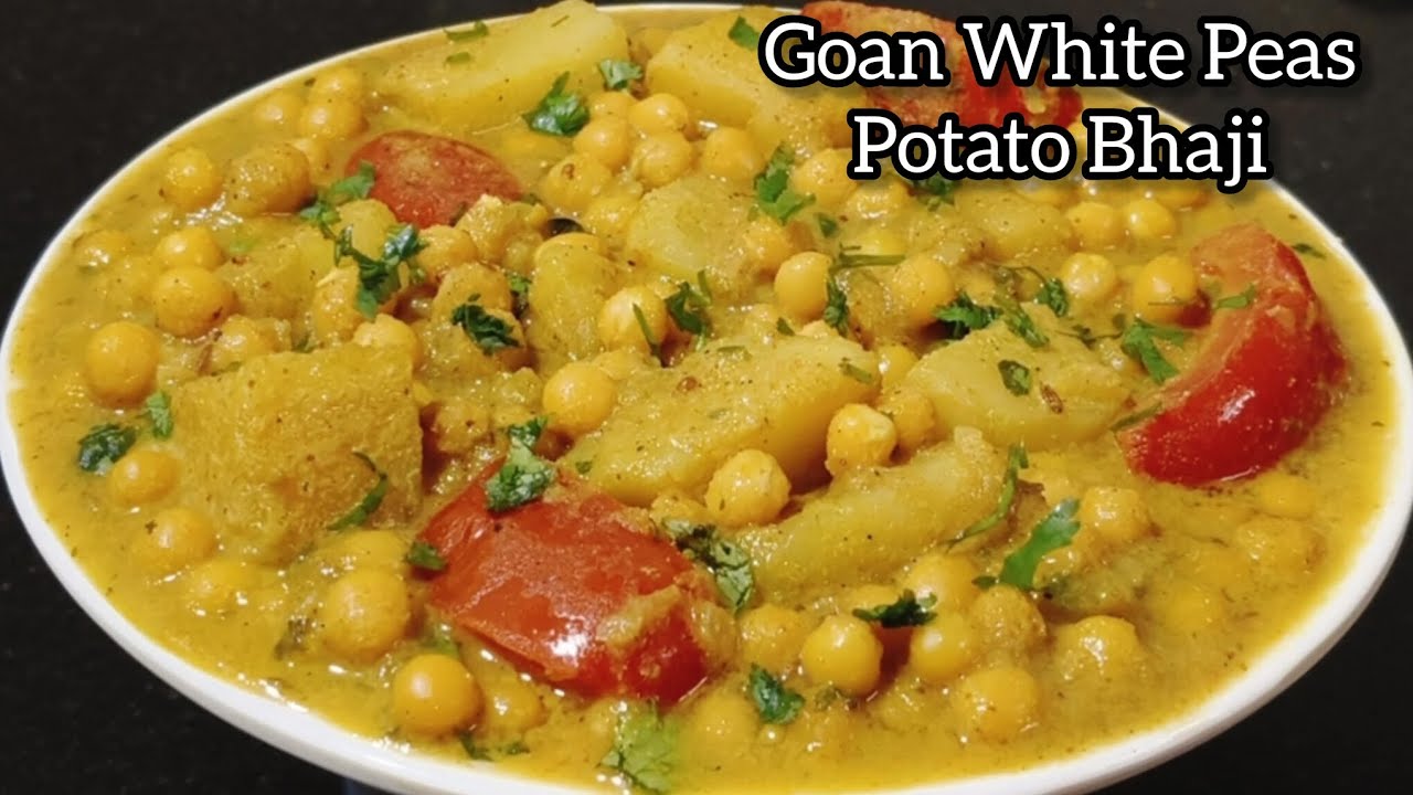 Goan white Peas & Potato Bhaji | How To Make Authentic Goan Chonya Bhaji | Peas & Potato Curry 