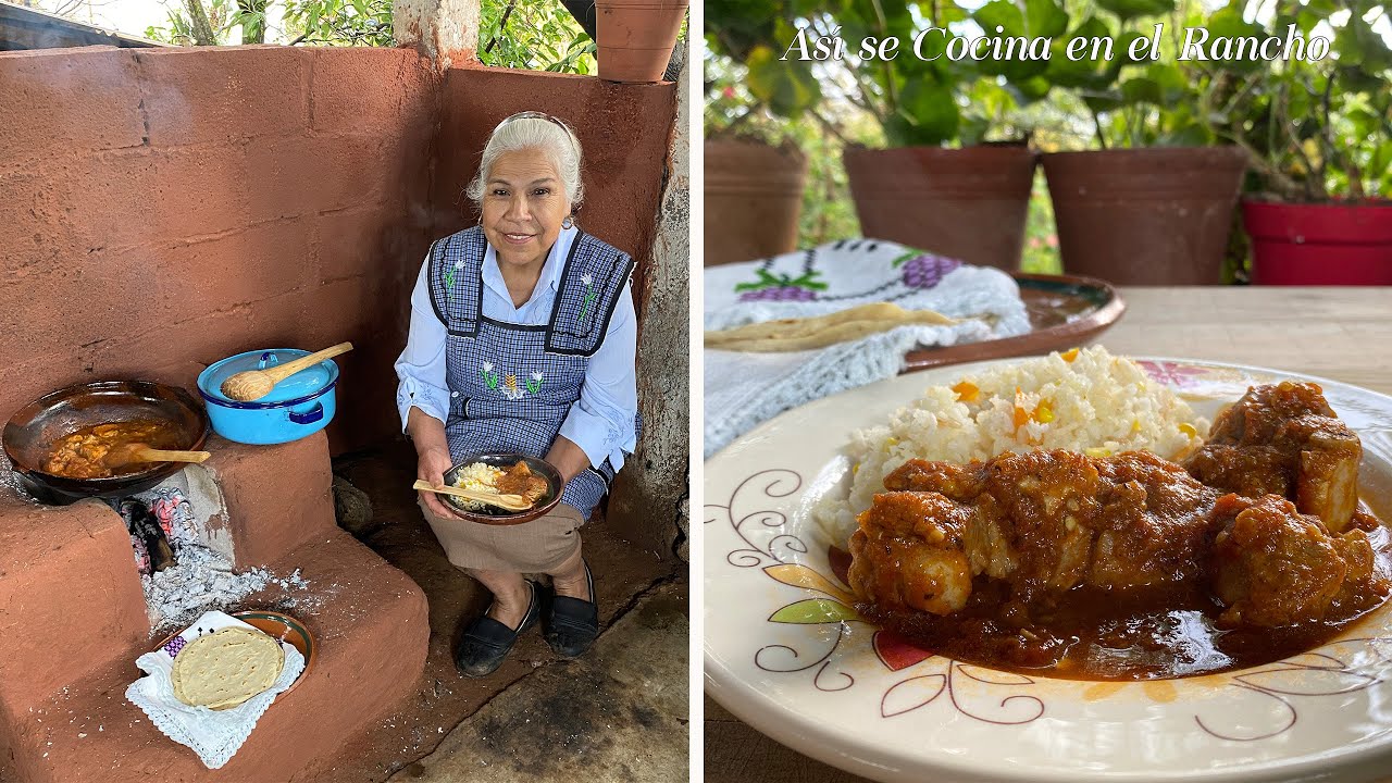Carnita de Puerco en Salsa de Molcajete y Arroz Blanco Así se Cocina en el Rancho