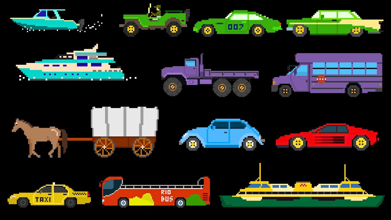 Vehicles Collection | 100+ Pixel Art Rides 8-Bit Chiptune