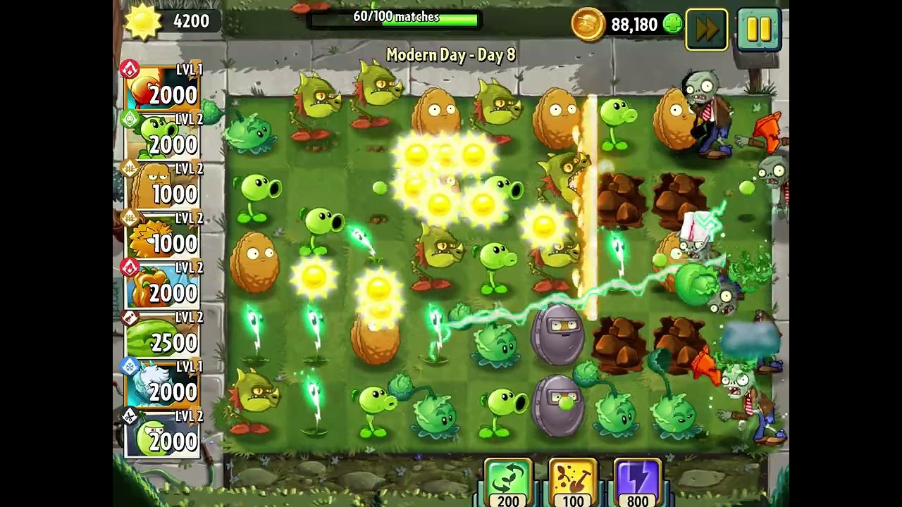 World Record - Survive without upgrading plants in Beghouled