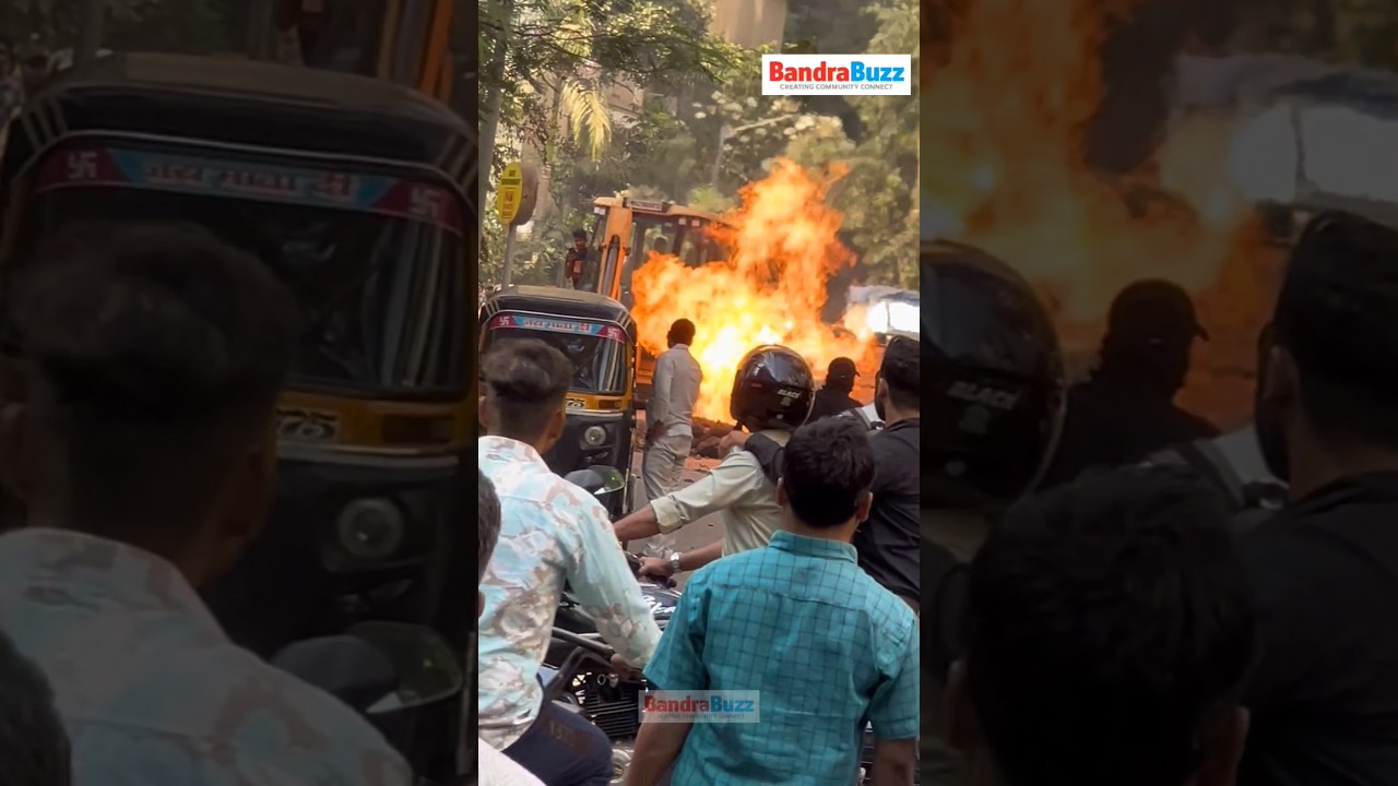 Fire breaks out after gas pipeline damage in Bandra