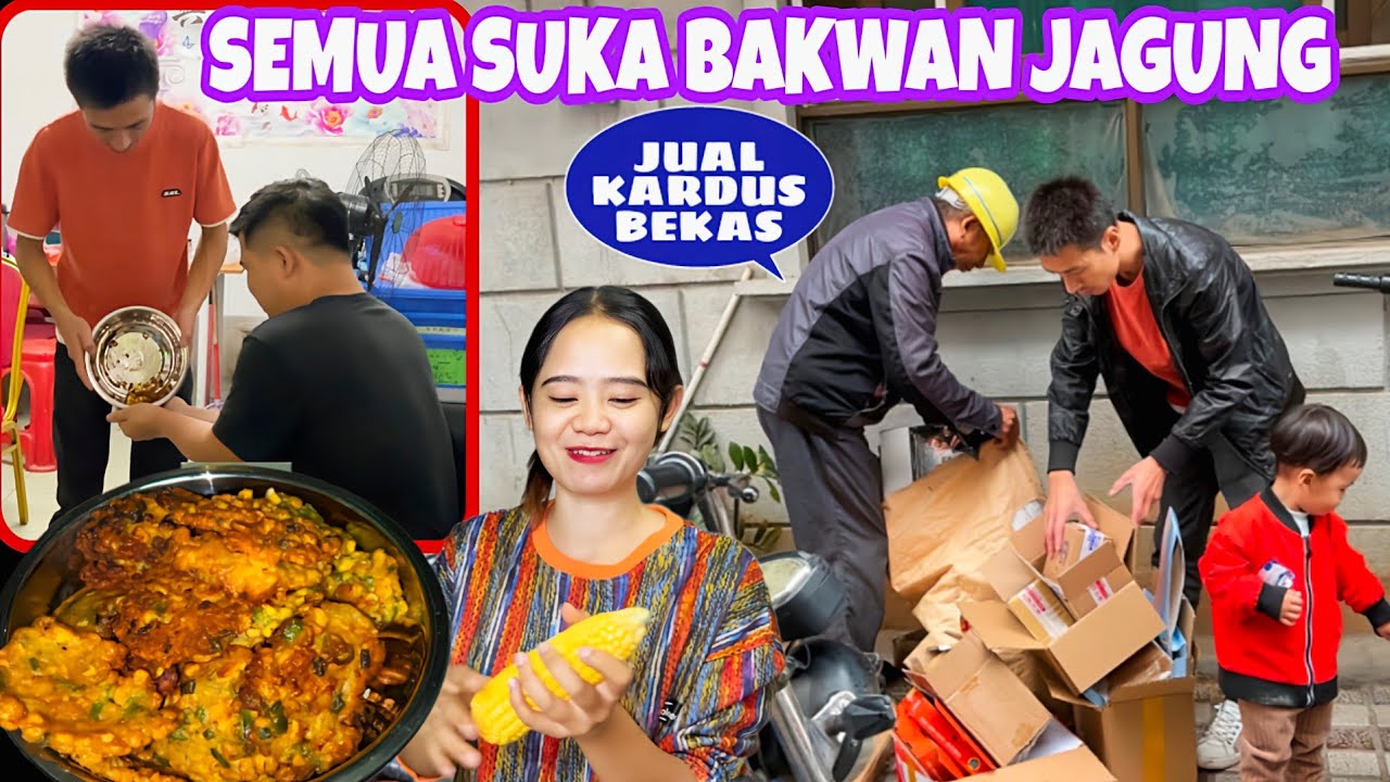 JUAL KARDUS BEKAS,LALU BUATIN SEPUPU BAKWAN JAGUNG LANGSUNG HABIS TIDAK TERSISA